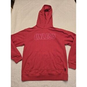 Unless Hoodie Mens M Womens L Red Sweatshirt Long Sleeve Sweater Made in USA